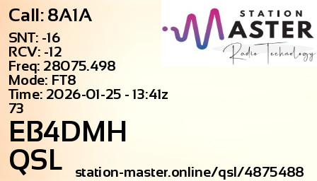 QSL Card for EB4DMH QSO with 8A1A