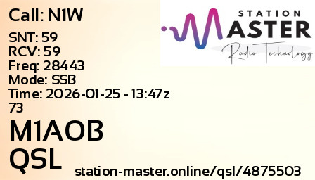QSL Card for M1AOB QSO with N1W
