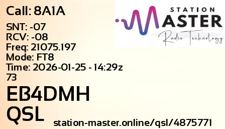QSL Card for EB4DMH QSO with 8A1A