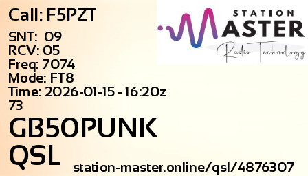 QSL Card for GB50PUNK QSO with F5PZT