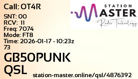 QSL Card for GB50PUNK QSO with OT4R