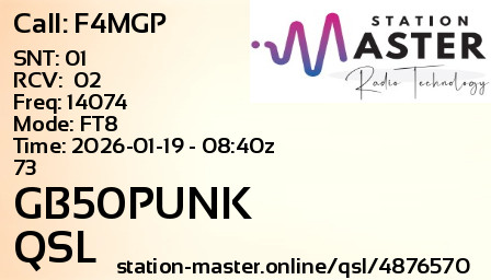 QSL Card for GB50PUNK QSO with F4MGP