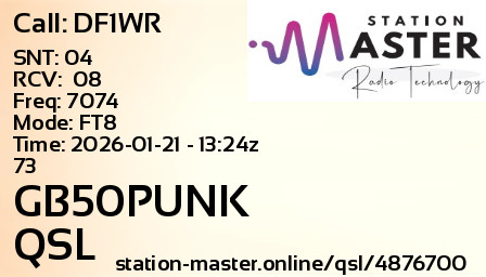 QSL Card for GB50PUNK QSO with DF1WR
