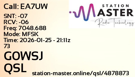 QSL Card for G0WSJ QSO with EA7UW