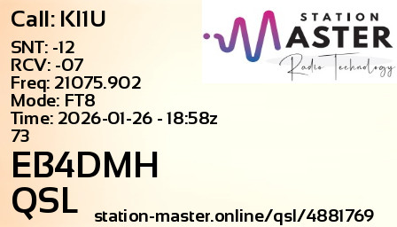 QSL Card for EB4DMH QSO with KI1U