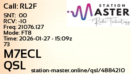 QSL Card for M7ECL QSO with RL2F
