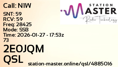 QSL Card for 2E0JQM QSO with N1W