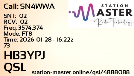 QSL Card for HB3YPJ QSO with SN4WWA