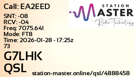 QSL Card for G7LHK QSO with EA2EED
