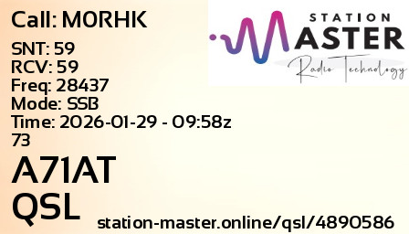 QSL Card for A71AT QSO with M0RHK
