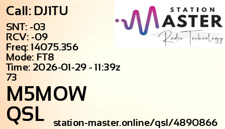 QSL Card for M5MOW QSO with DJ1TU