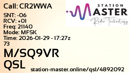 QSL Card for M/SQ9VR QSO with CR2WWA