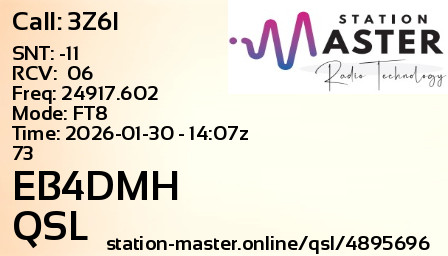 QSL Card for EB4DMH QSO with 3Z6I