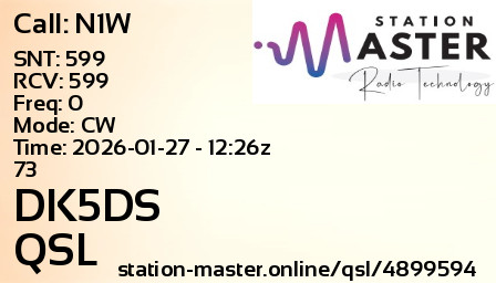QSL Card for DK5DS QSO with N1W