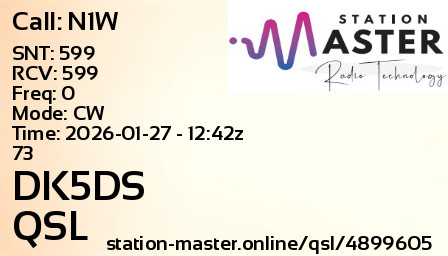 QSL Card for DK5DS QSO with N1W