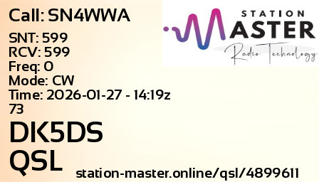 QSL Card for DK5DS QSO with SN4WWA