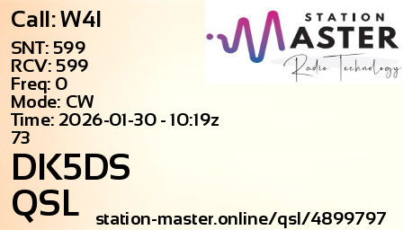 QSL Card for DK5DS QSO with W4I