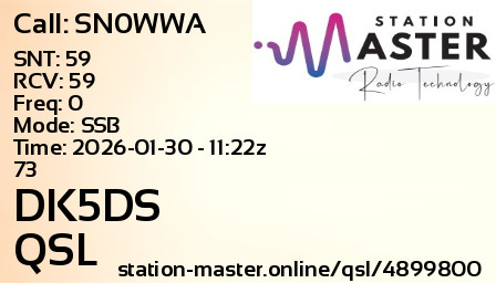 QSL Card for DK5DS QSO with SN0WWA