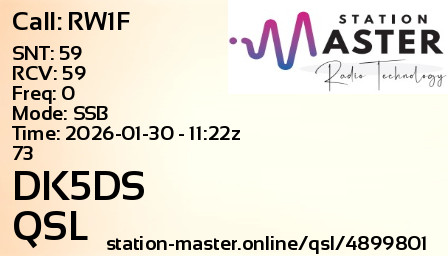 QSL Card for DK5DS QSO with RW1F