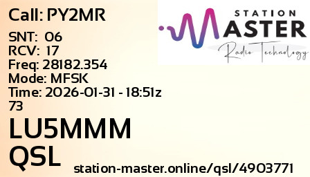 QSL Card for LU5MMM QSO with PY2MR