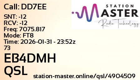 QSL Card for EB4DMH QSO with DD7EE
