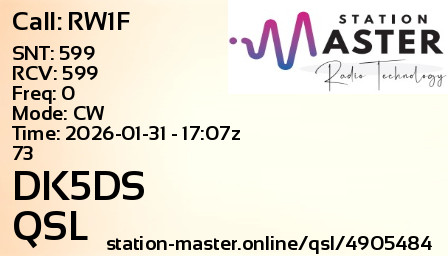 QSL Card for DK5DS QSO with RW1F
