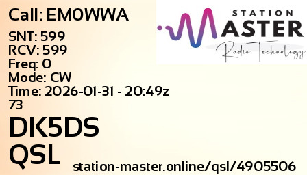 QSL Card for DK5DS QSO with EM0WWA