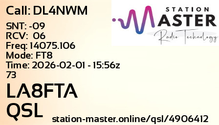 QSL Card for LA8FTA QSO with DL4NWM