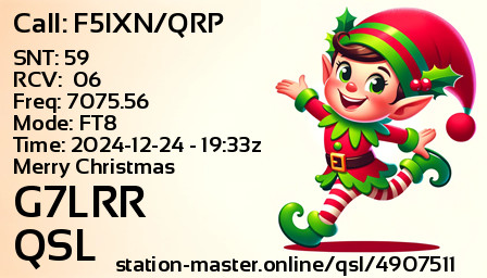 QSL Card for G7LRR QSO with F5IXN/QRP
