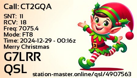 QSL Card for G7LRR QSO with CT2GQA