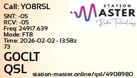 QSL Card for G0CLT QSO with YO8RSL