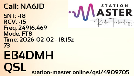 QSL Card for EB4DMH QSO with NA6JD