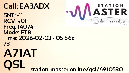 QSL Card for A71AT QSO with EA3ADX