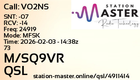 QSL Card for M/SQ9VR QSO with VO2NS