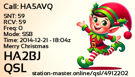 QSL Card for HA2BJ QSO with HA5AVQ