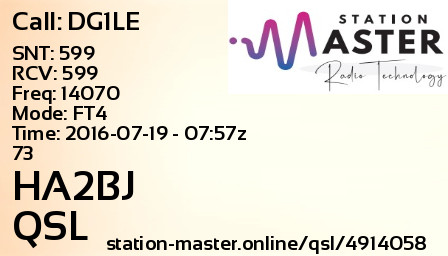 QSL Card for HA2BJ QSO with DG1LE