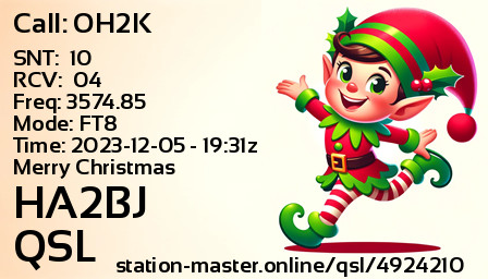 QSL Card for HA2BJ QSO with OH2K