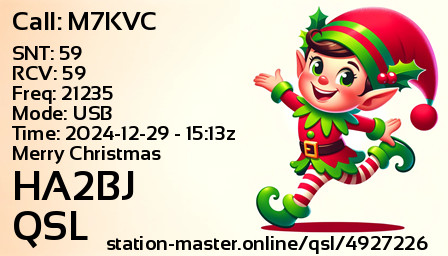 QSL Card for HA2BJ QSO with M7KVC