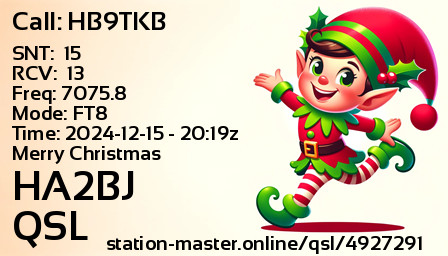 QSL Card for HA2BJ QSO with HB9TKB