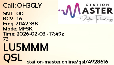 QSL Card for LU5MMM QSO with OH3GLY