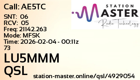 QSL Card for LU5MMM QSO with AE5TC