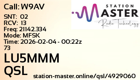 QSL Card for LU5MMM QSO with W9AV