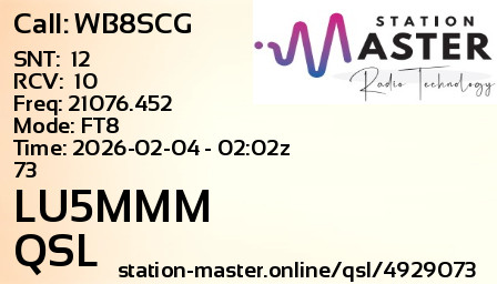 QSL Card for LU5MMM QSO with WB8SCG