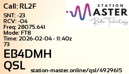 QSL Card for EB4DMH QSO with RL2F