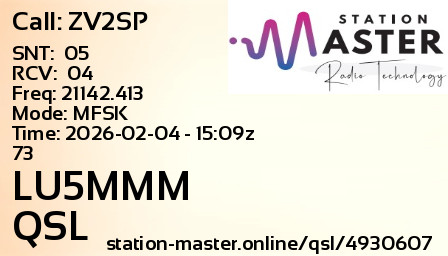 QSL Card for LU5MMM QSO with ZV2SP