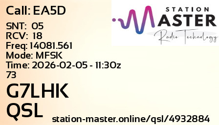 QSL Card for G7LHK QSO with EA5D