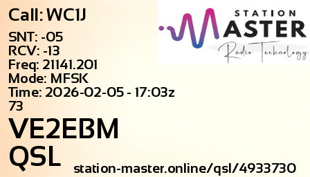 QSL Card for VE2EBM QSO with WC1J