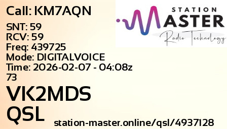 QSL Card for VK2MDS QSO with KM7AQN