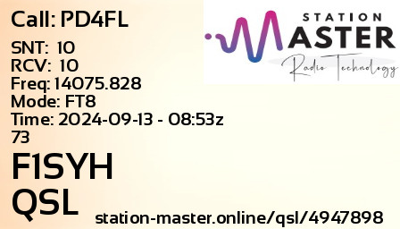 QSL Card for F1SYH QSO with PD4FL