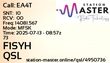 QSL Card for F1SYH QSO with EA4T